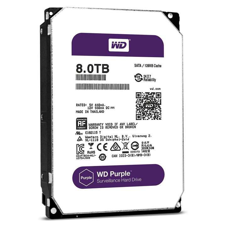 Kết quả hình ảnh cho WD HDD Purple 8TB
